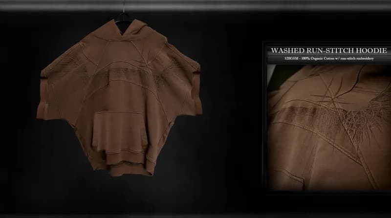 Washed Run-Stitch Hoodie