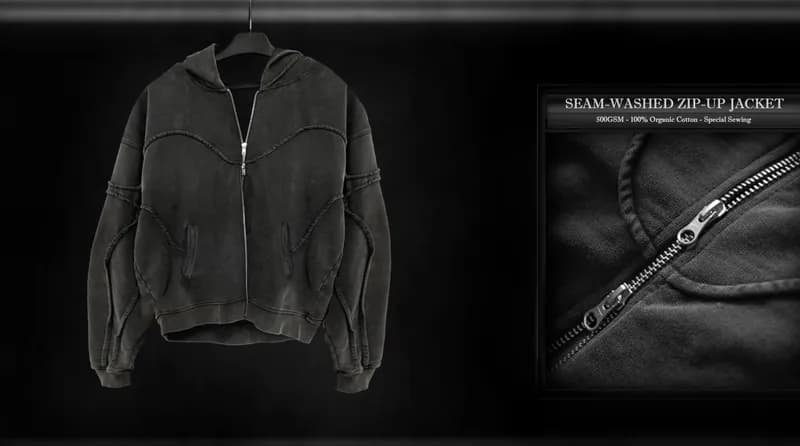 Seam-Washed Zip-Up Jacket